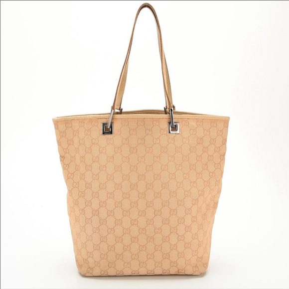👜  Gucci Tote in Tan GG Monogram Canvas and Leather Bag 👜 - Picture 5 of 11